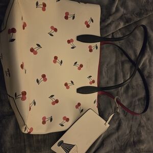 Elegant Kate Spade Reversible Cherry Print Tote Bag